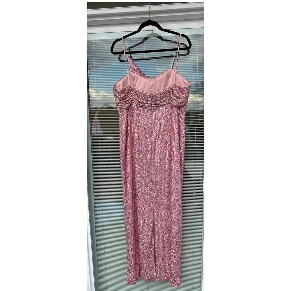 Mac Duggal x Ieena Rose Pink Sequined Faux Bow Column Gown NWT 14 - Picture 9 of 11